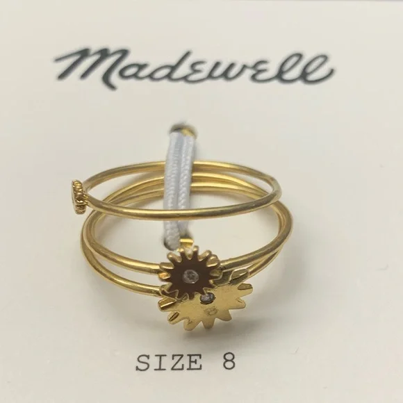 NWOT Madewell My Three Suns 🌞 Ring Set - Picture 6 of 11
